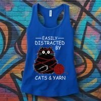 Easily Distracted By Cats And Yarn Kitten Lover Crochet Women's Tank Top thumb 3
