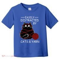 Easily Distracted By Cats And Yarn Kitten Lover Crochet Toddler T-Shirt thumb 0