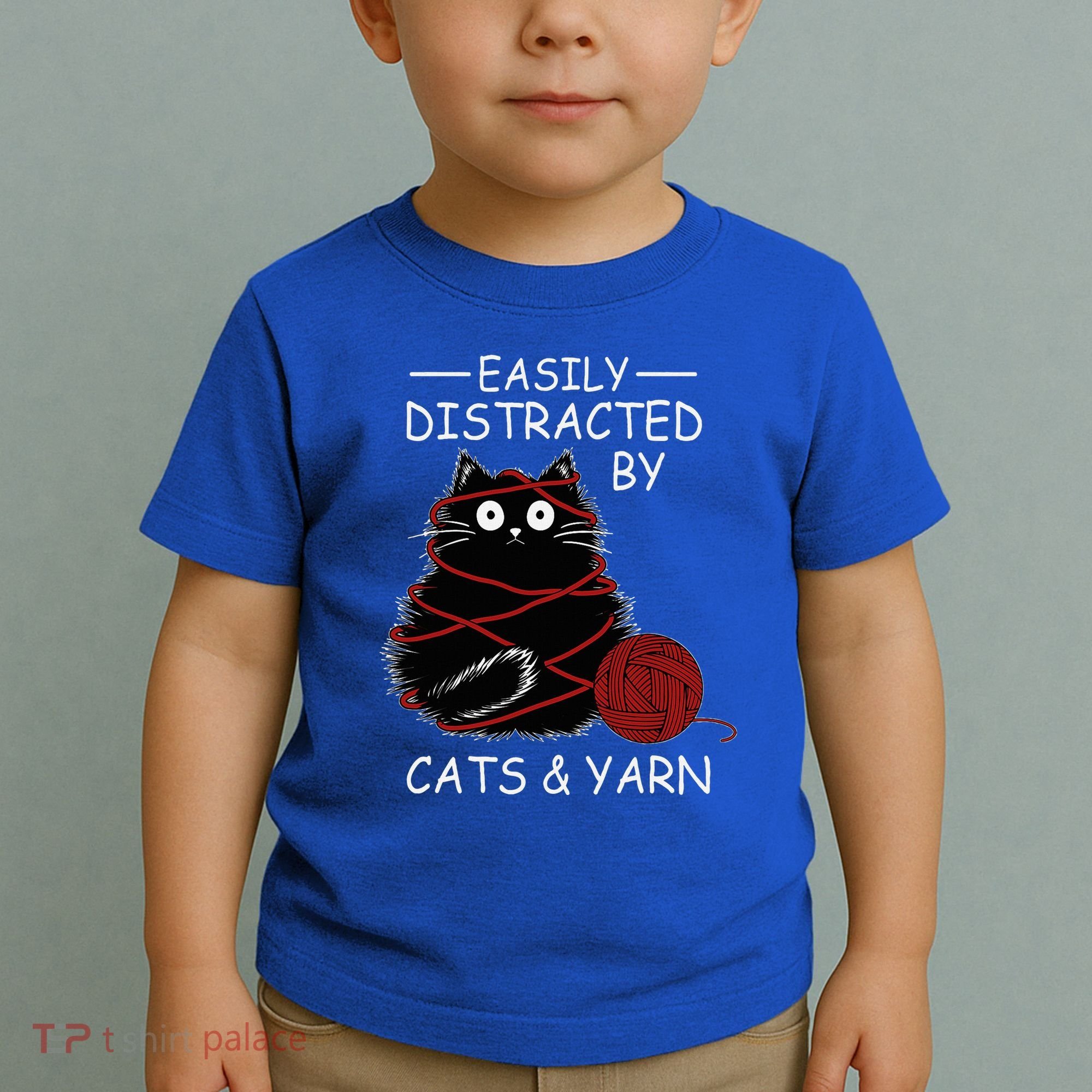 Easily Distracted By Cats And Yarn Kitten Lover Crochet Toddler T-Shirt