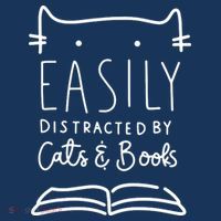 Easily Distracted By Cats And Books Cat & Book Lover Hoodie thumb 2