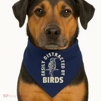 Easily Distracted By Birds USA-Made Doggie Bandana thumb 1