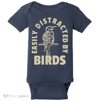 Easily Distracted By Birds Baby Bodysuit