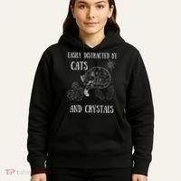 Easily Distracted By Cats Crystals Boho Spiritual Wiccan Hoodie thumb 5