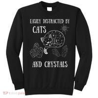 Easily Distracted By Cats Crystals Boho Spiritual Wiccan Sweatshirt thumb 0
