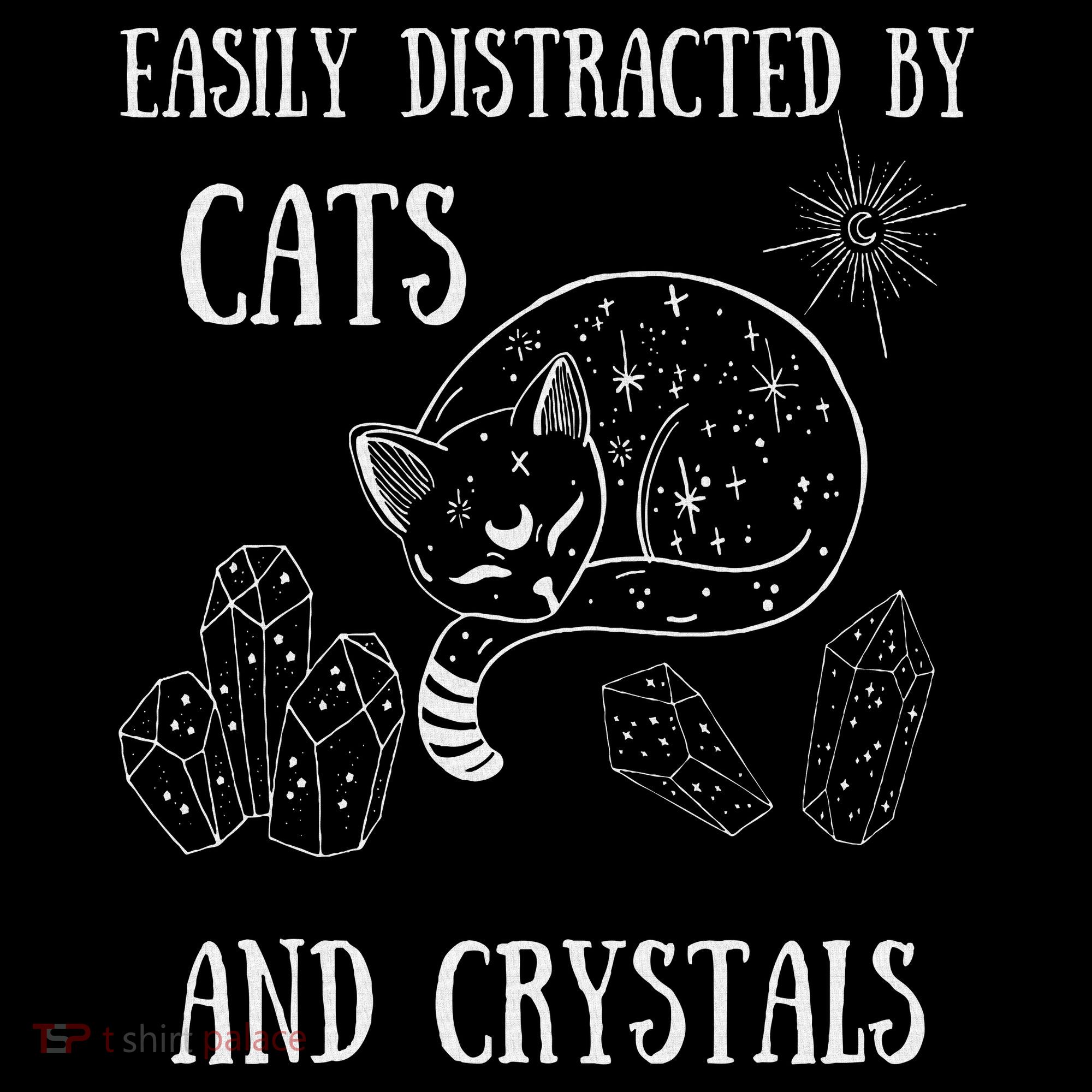 Easily Distracted By Cats Crystals Boho Spiritual Wiccan Coaster