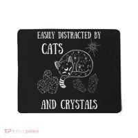 Easily Distracted By Cats Crystals Boho Spiritual Wiccan Mousepad thumb 0