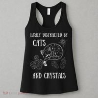 Easily Distracted By Cats Crystals Boho Spiritual Wiccan Women's Tank Top thumb 3