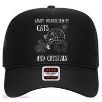 Easily Distracted By Cats Crystals Boho Spiritual Wiccan Hat thumb 0