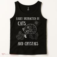 Easily Distracted By Cats Crystals Boho Spiritual Wiccan Tank Top thumb 2