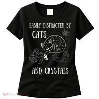 Easily Distracted By Cats Crystals Boho Spiritual Wiccan Women's T-Shirt thumb 0