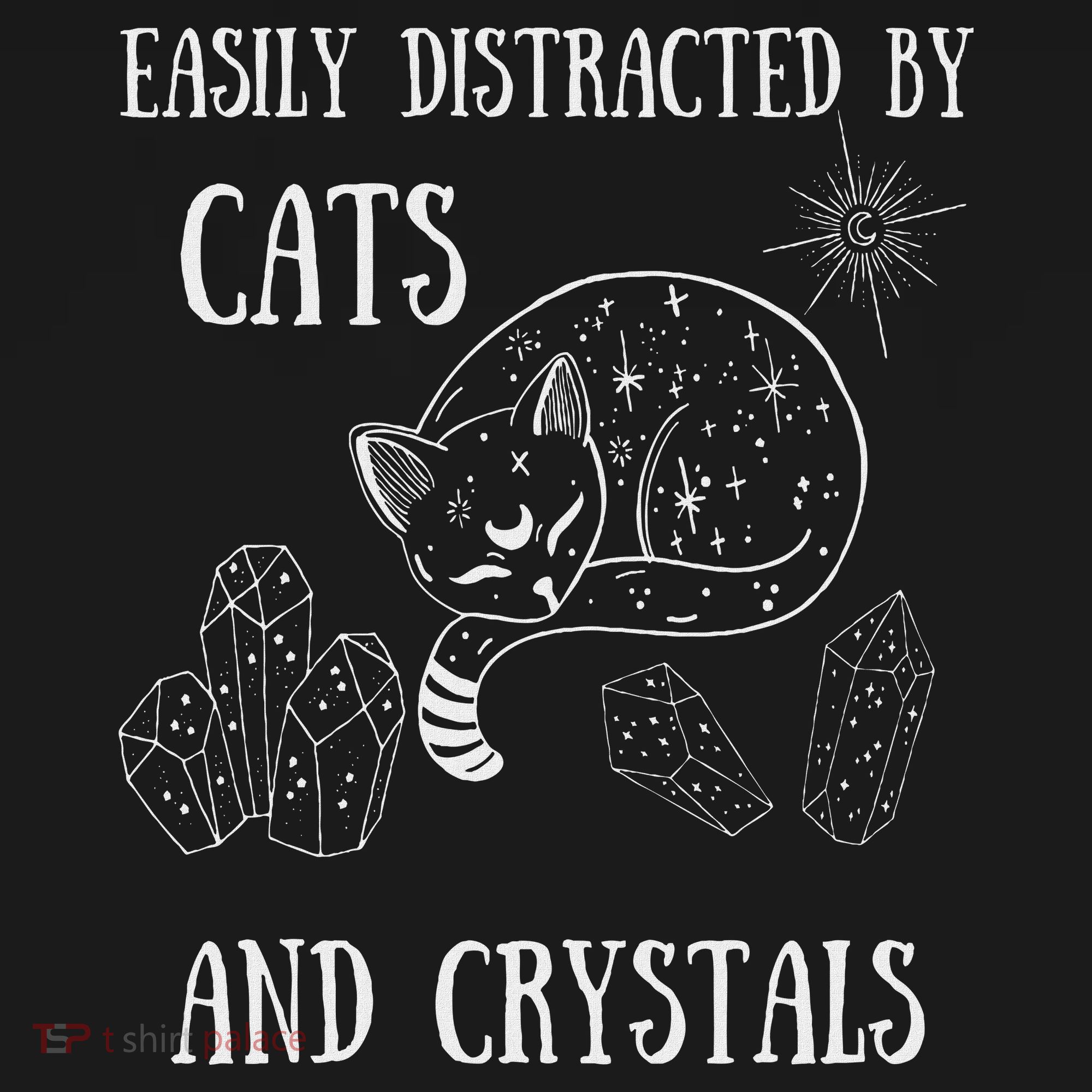 Easily Distracted By Cats Crystals Boho Spiritual Wiccan Kids Hoodie
