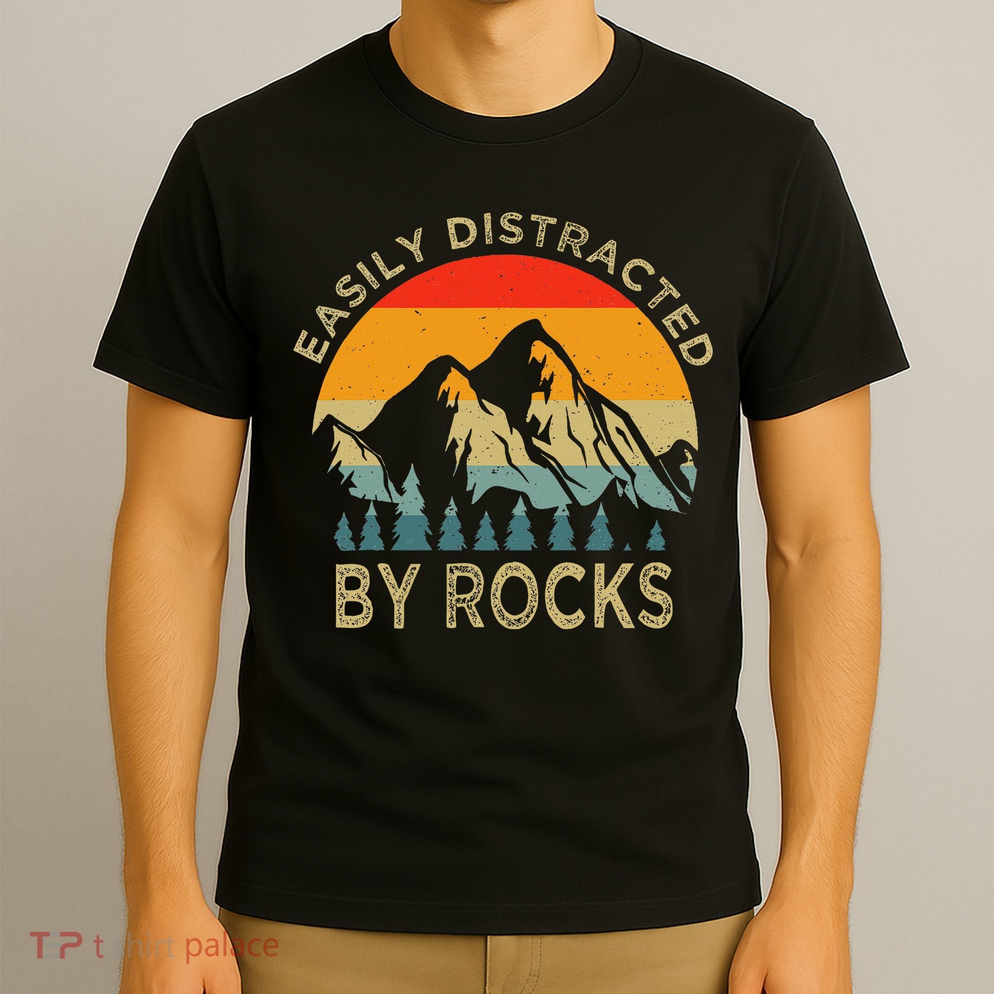Easily Distracted By Rocks Vintage Funny Rocks T-Shirt