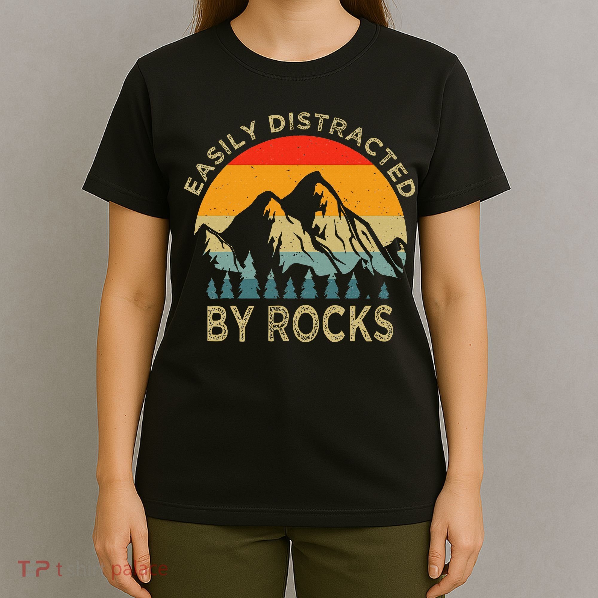 Easily Distracted By Rocks Vintage Funny Rocks T-Shirt