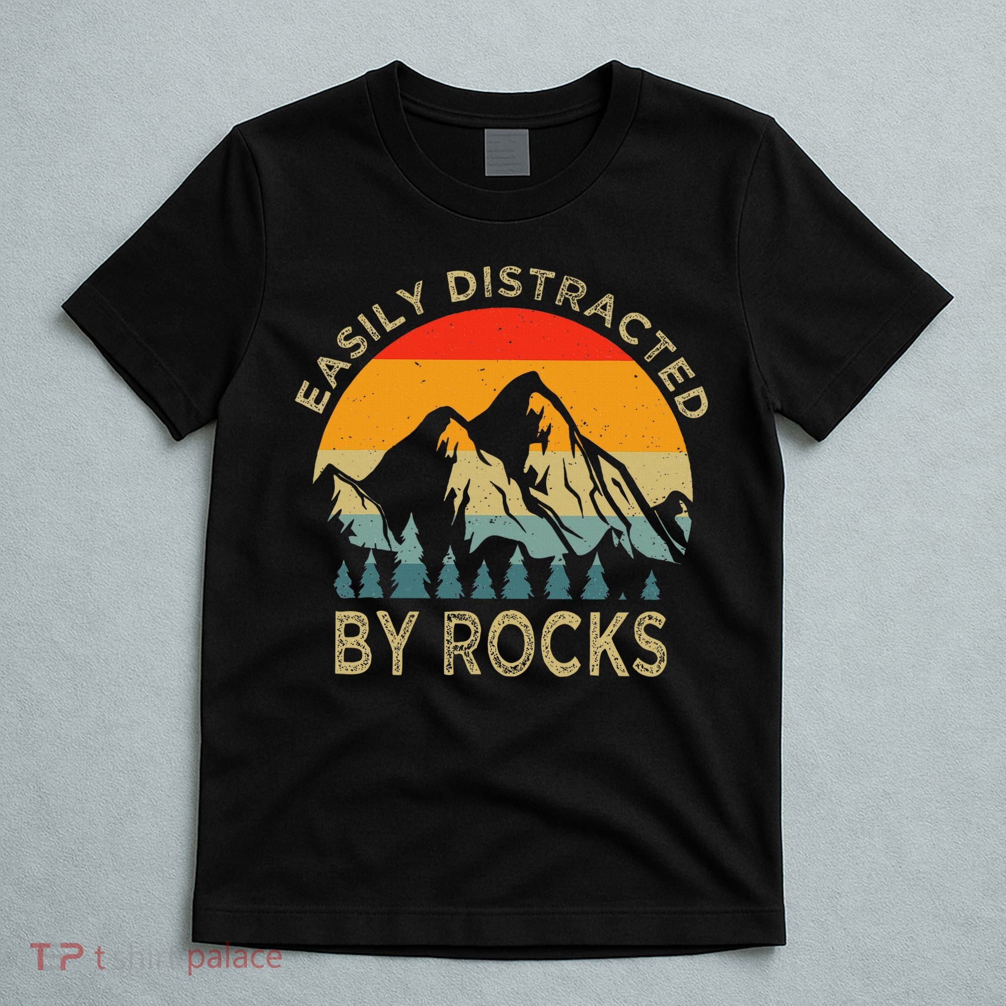 Easily Distracted By Rocks Vintage Funny Rocks T-Shirt