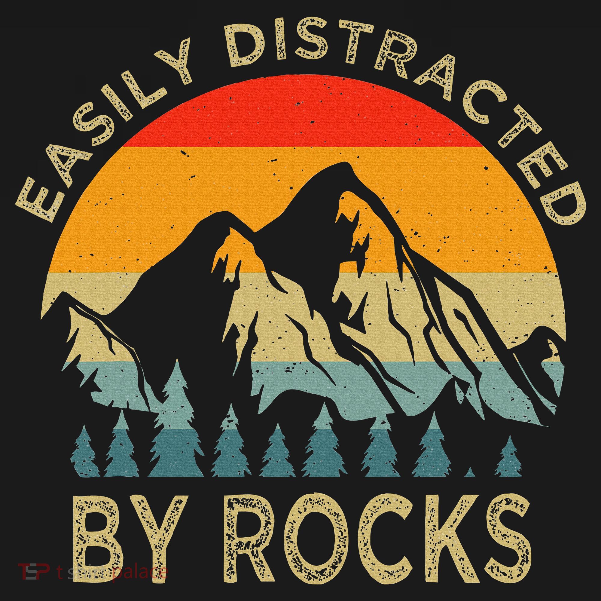 Easily Distracted By Rocks Vintage Funny Rocks T-Shirt