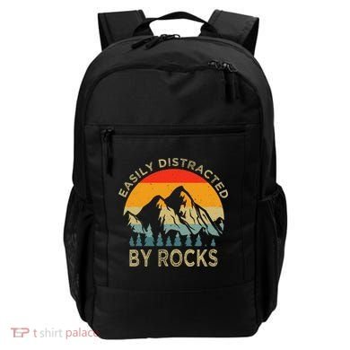 Easily Distracted By Rocks Vintage Funny Rocks Backpack