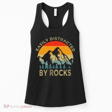 Easily Distracted By Rocks Vintage Funny Rocks Women's Tank Top