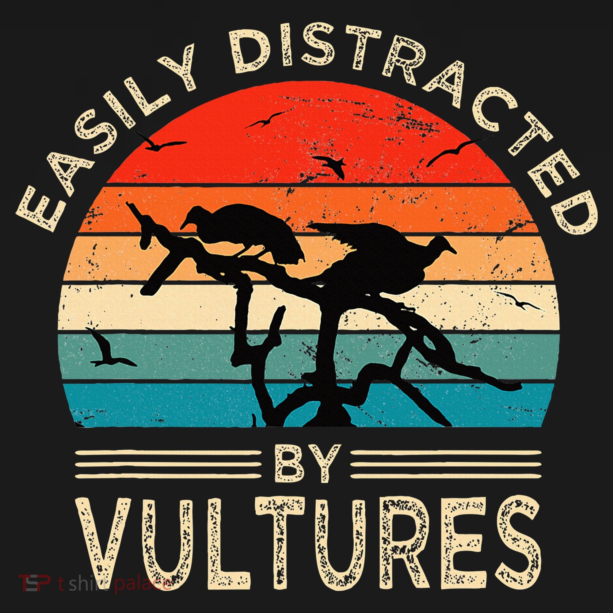 Easily Distracted By Vultures Vintage Funny Vulture Sweatshirt