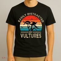 Easily Distracted By Vultures Vintage Funny Vulture T-Shirt thumb 3