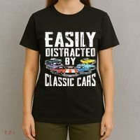Easily Distracted By Classic Cars T-Shirt thumb 4