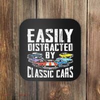 Easily Distracted By Classic Cars Coaster thumb 0