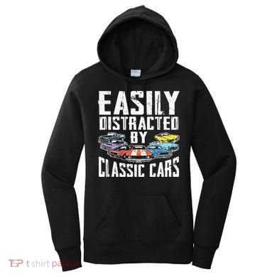 Easily Distracted By Classic Cars Women's Hoodie