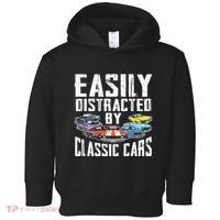Easily Distracted By Classic Cars Toddler Hoodie thumb 0