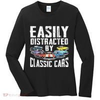 Easily Distracted By Classic Cars Women's Long Sleeve Shirt thumb 0
