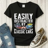Easily Distracted By Classic Cars Women's T-Shirt thumb 3