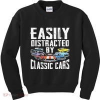 Easily Distracted By Classic Cars Kids Sweatshirt thumb 0