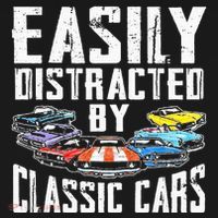 Easily Distracted By Classic Cars Kids Sweatshirt thumb 2