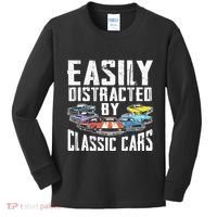 Easily Distracted By Classic Cars Kids Long Sleeve Shirt thumb 0