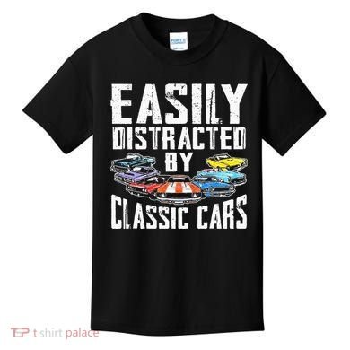 Easily Distracted By Classic Cars Kids T-Shirt
