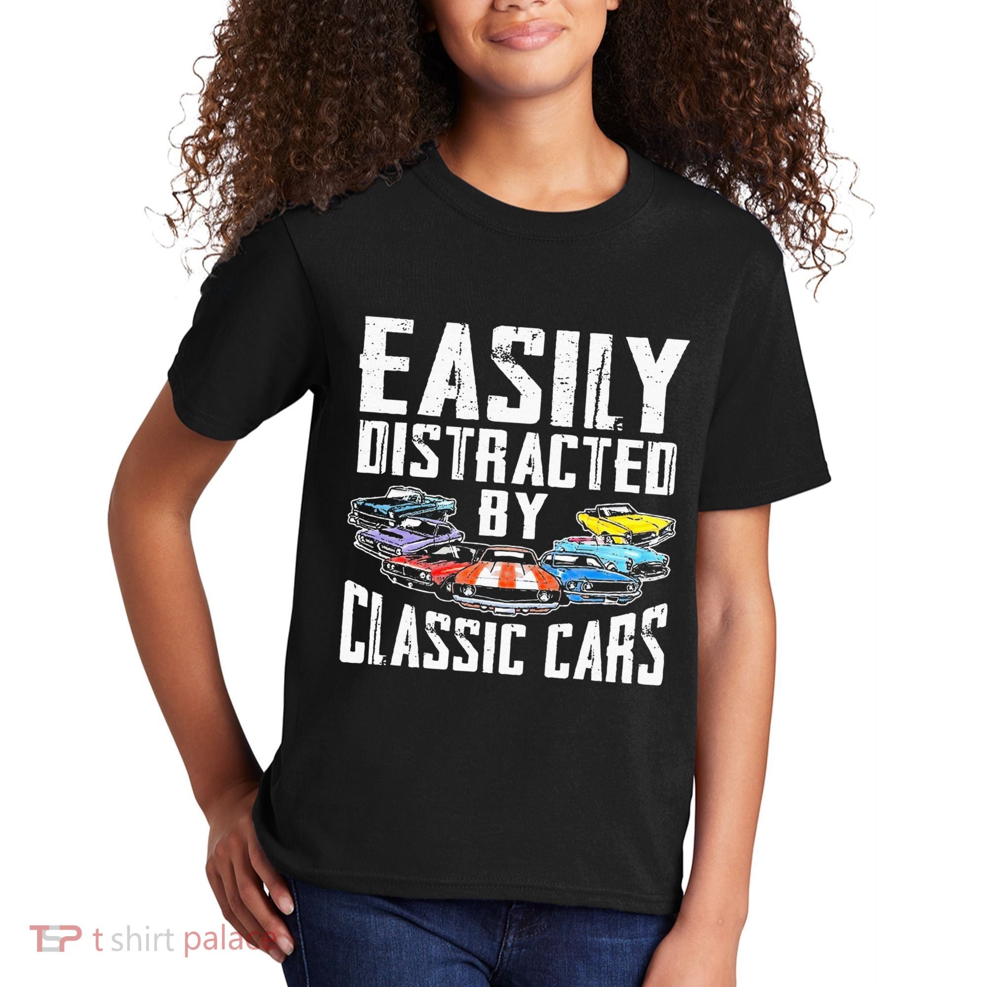 Easily Distracted By Classic Cars Kids T-Shirt