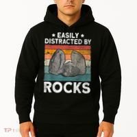 Easily Distracted By Rocks Collector Mineral Retro Geologist Hoodie thumb 2