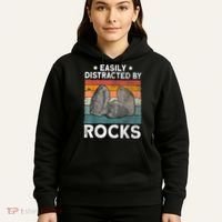 Easily Distracted By Rocks Collector Mineral Retro Geologist Hoodie thumb 5