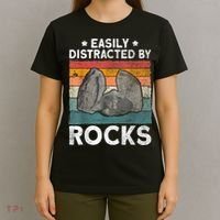 Easily Distracted By Rocks Collector Mineral Retro Geologist T-Shirt thumb 4