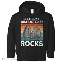 Easily Distracted By Rocks Collector Mineral Retro Geologist Toddler Hoodie thumb 0