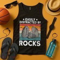 Easily Distracted By Rocks Collector Mineral Retro Geologist Tank Top thumb 4