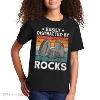 Easily Distracted By Rocks Collector Mineral Retro Geologist Kids T-Shirt thumb 2