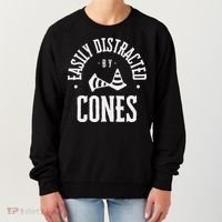 Easily Distracted By Cones – Funny Autox Autocross Racing Women's Sweatshirt thumb 0