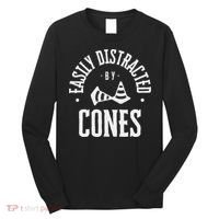 Easily Distracted By Cones – Funny Autox Autocross Racing Long Sleeve Shirt thumb 0
