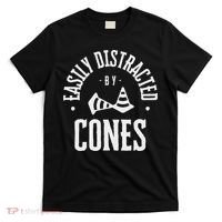 Easily Distracted By Cones – Funny Autox Autocross Racing T-Shirt thumb 0