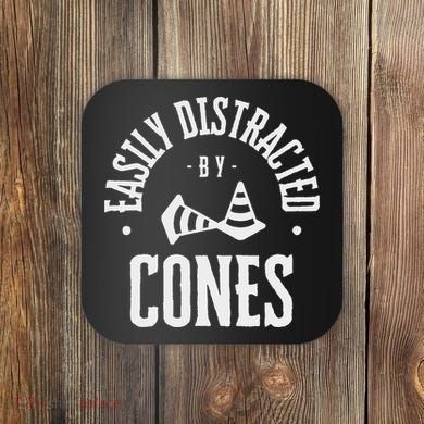 Easily Distracted By Cones – Funny Autox Autocross Racing Coaster