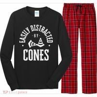 Easily Distracted By Cones – Funny Autox Autocross Racing Long Sleeve Pajama Set thumb 0
