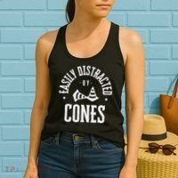 Easily Distracted By Cones – Funny Autox Autocross Racing Women's Tank Top thumb 2