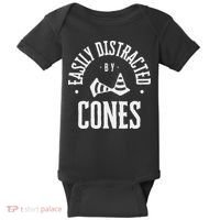 Easily Distracted By Cones – Funny Autox Autocross Racing Baby Bodysuit thumb 0