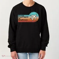 Easily Distracted By Airplanes Funny Pilot Aviation Women's Sweatshirt thumb 0