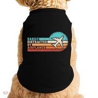 Easily Distracted By Airplanes Funny Pilot Aviation Doggie Tank thumb 0