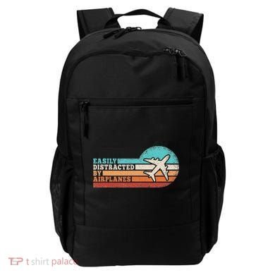 Easily Distracted By Airplanes Funny Pilot Aviation Backpack